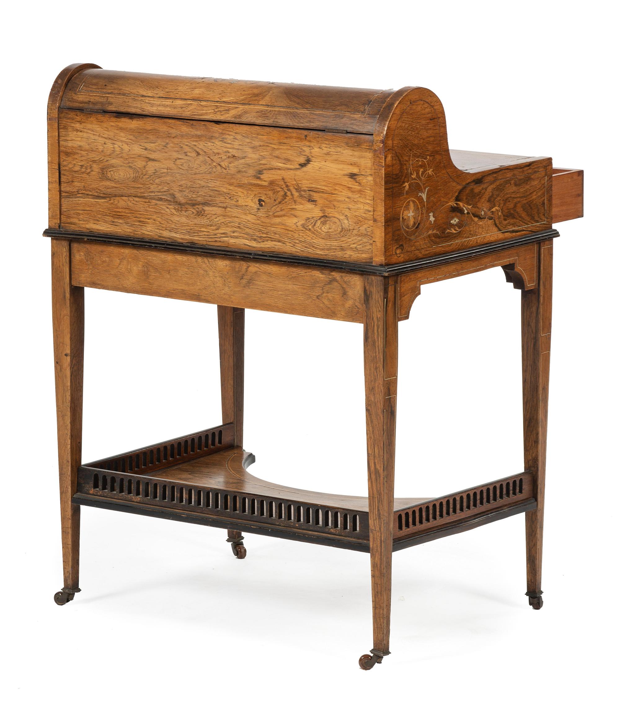 A Victorian Rosewood and Marquetry Lady's Writing Desk