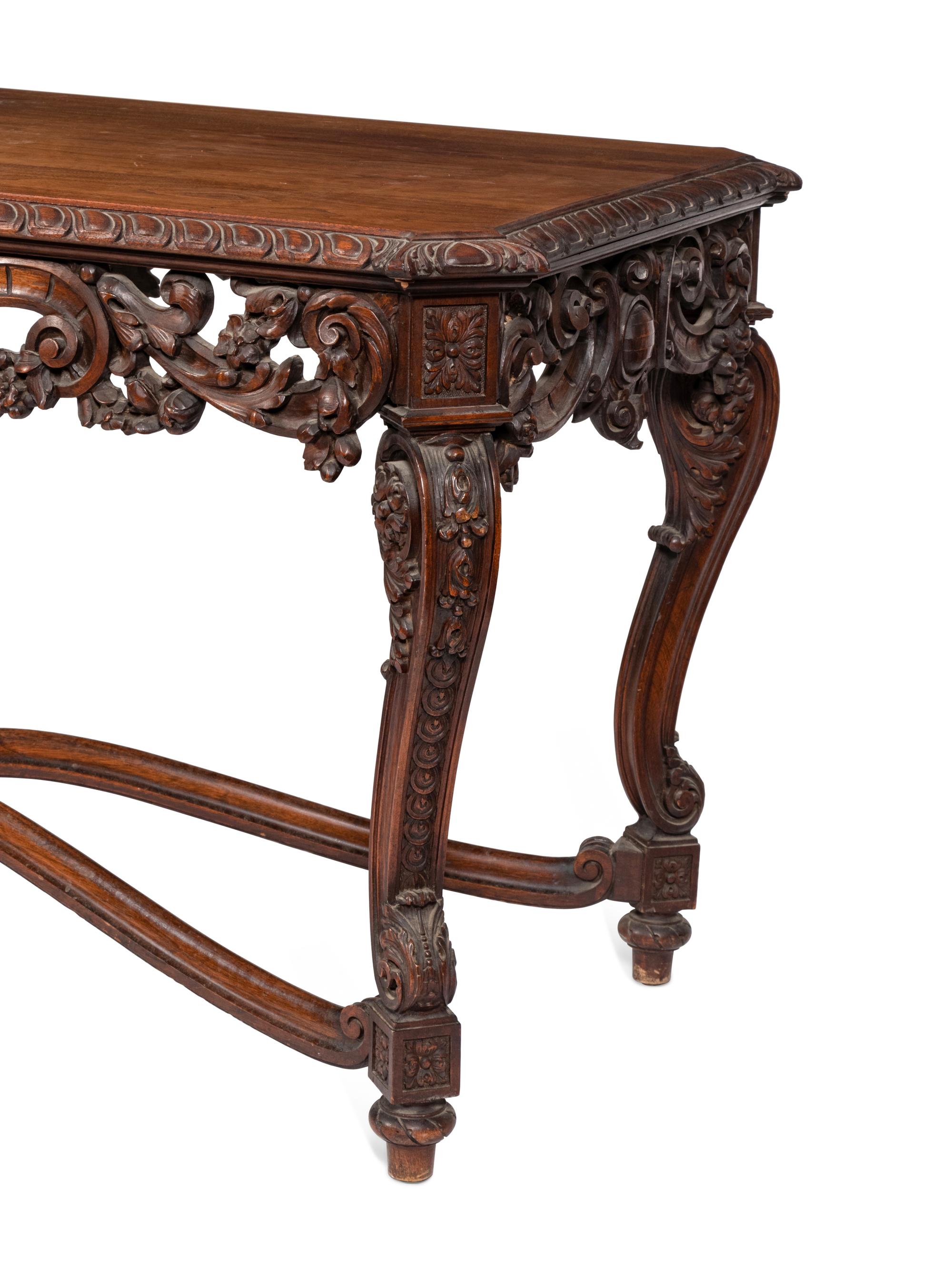 An Italian Carved Walnut Table