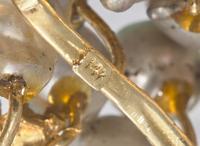 A 14K Yellow Gold and Grey Pearl Brooch