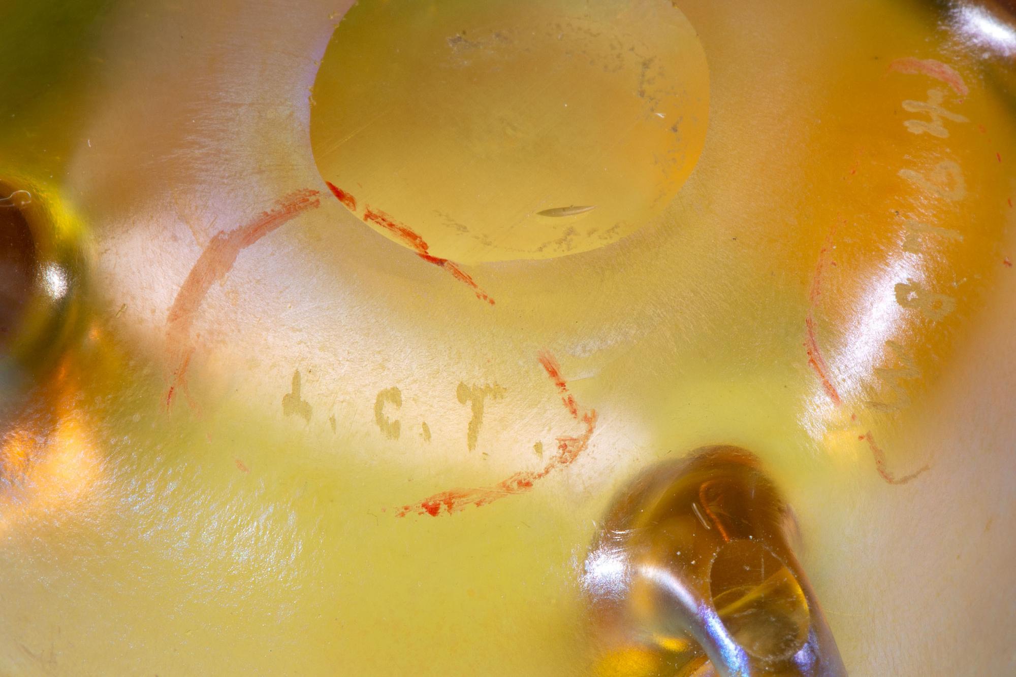 Three Iridescent Art Glass Articles