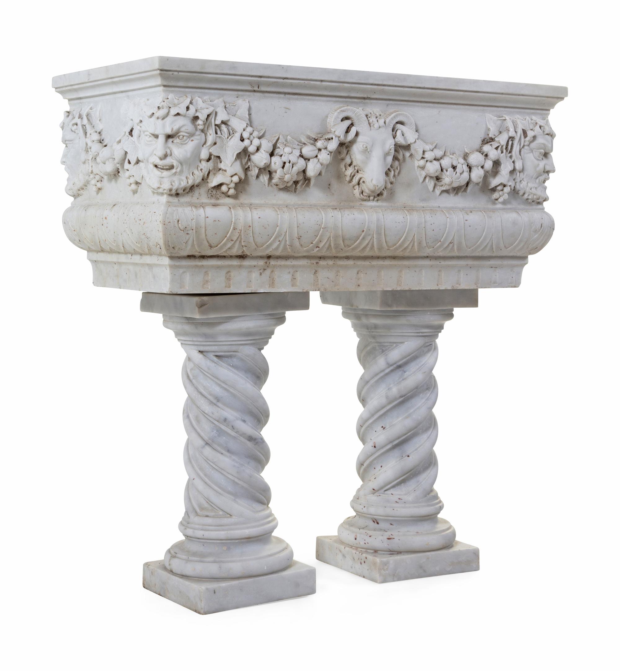 A Neoclassical Carved Marble Jardinière