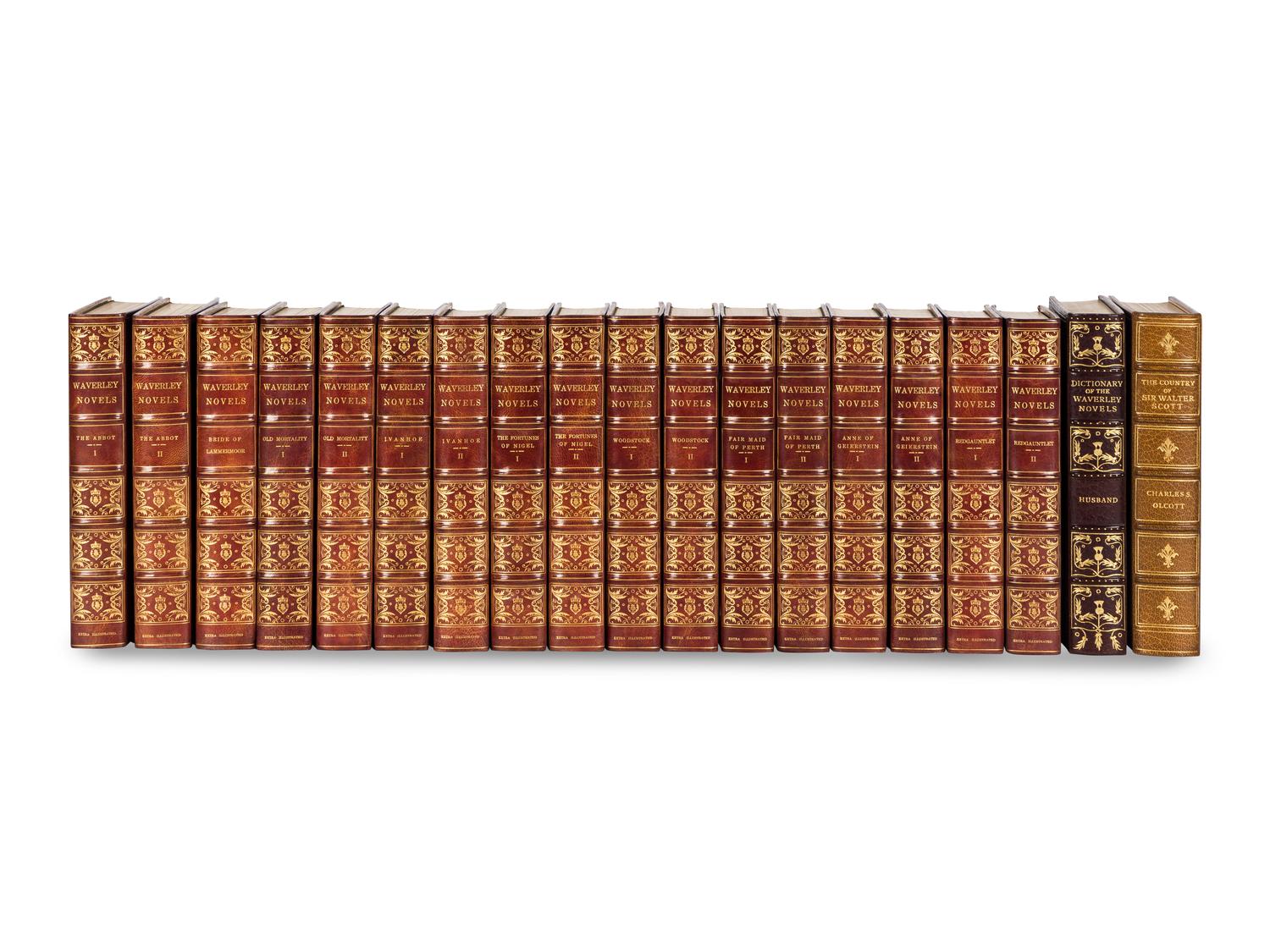 [BINDINGS]. SCOTT, Walter, Sir (1771-1832). Waverley Novels . Edinburgh: T. and A. Constable for T.C. and E.C. Jack Causewayside, 1901.