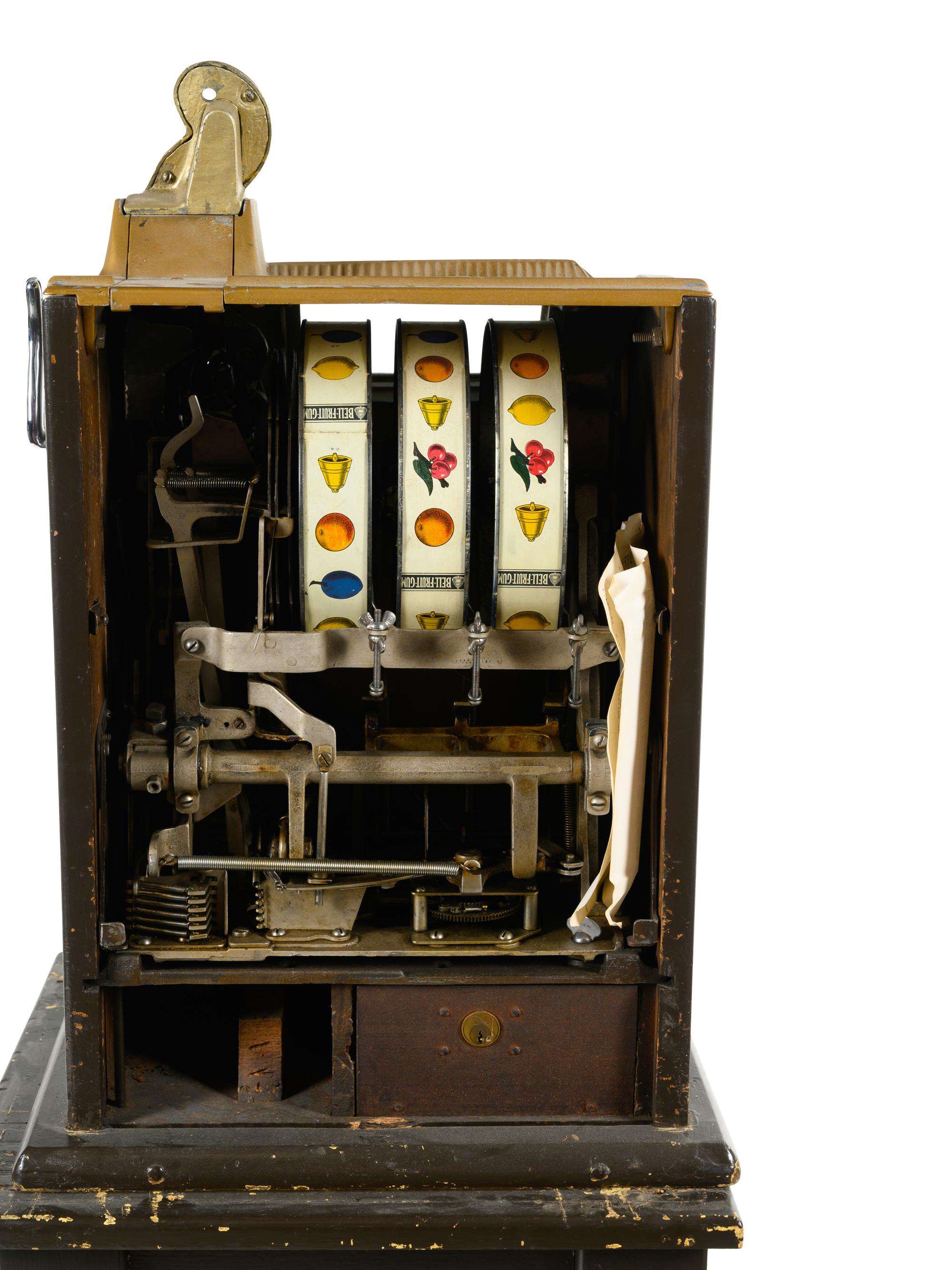 A Mills Gooseneck 25-Cent Jackpot Slot Machine