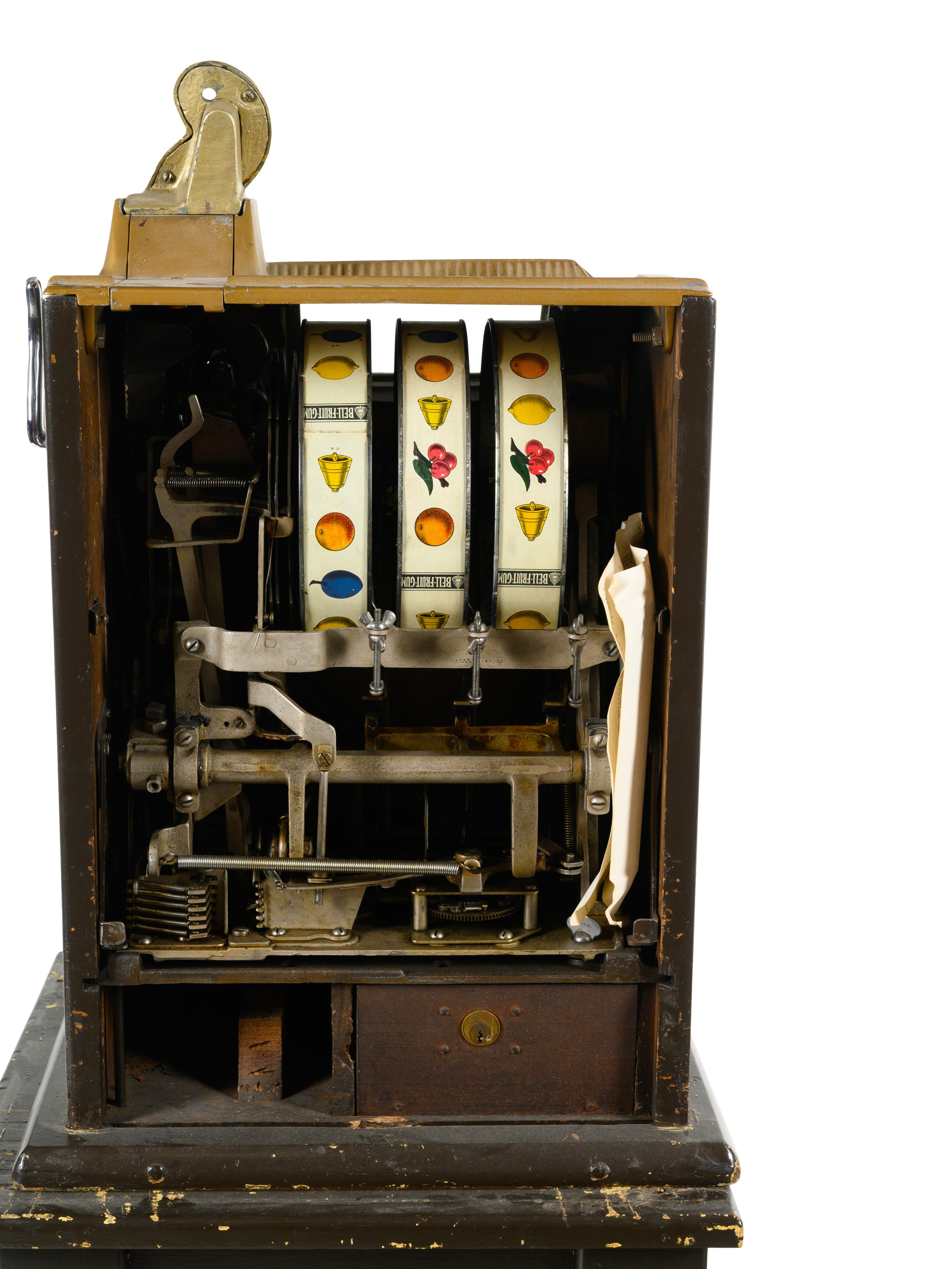 A Mills Gooseneck 25-Cent Jackpot Slot Machine