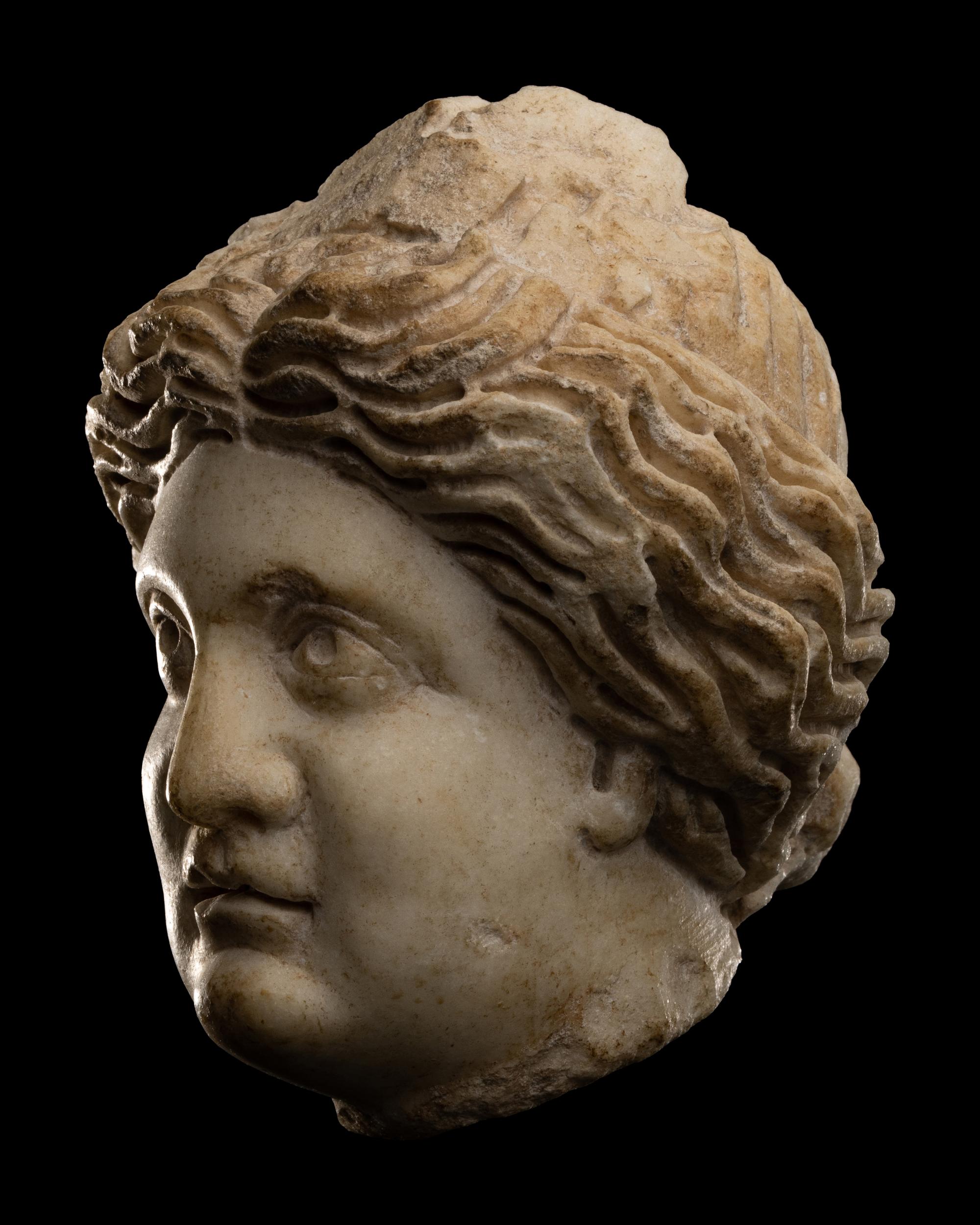 A Roman Marble Head of a Woman