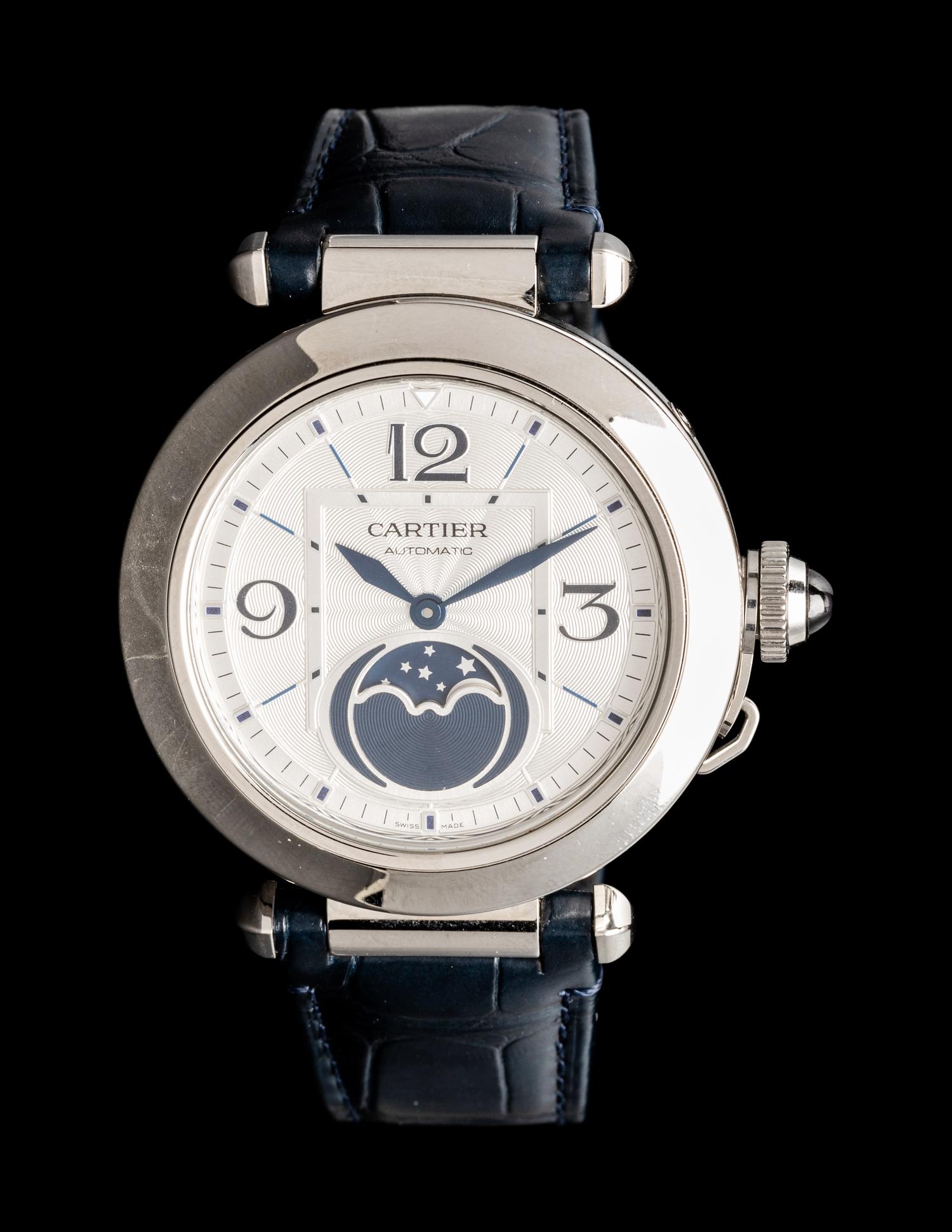 CARTIER, REF. WSPA0030 STAINLESS STEEL 'PASHA' MOONPHASE WATCH