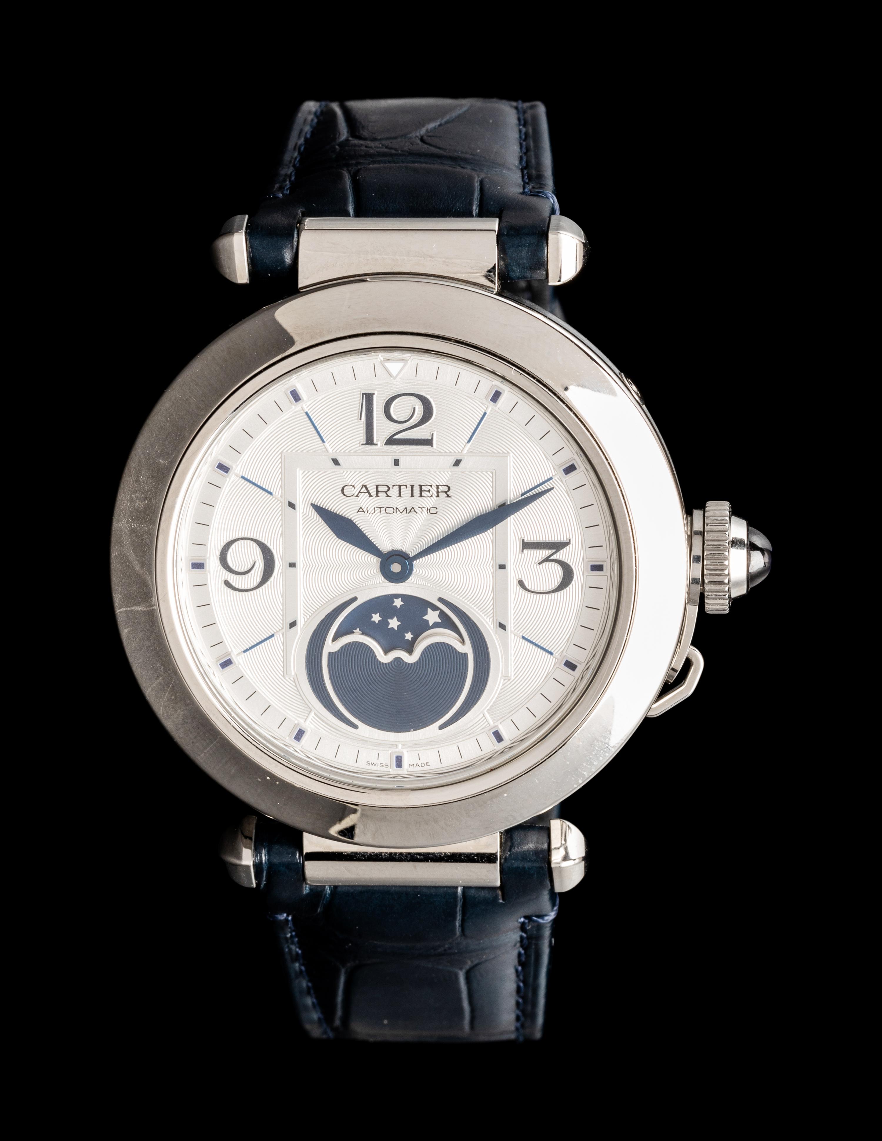 CARTIER, REF. WSPA0030 STAINLESS STEEL 'PASHA' MOONPHASE WATCH