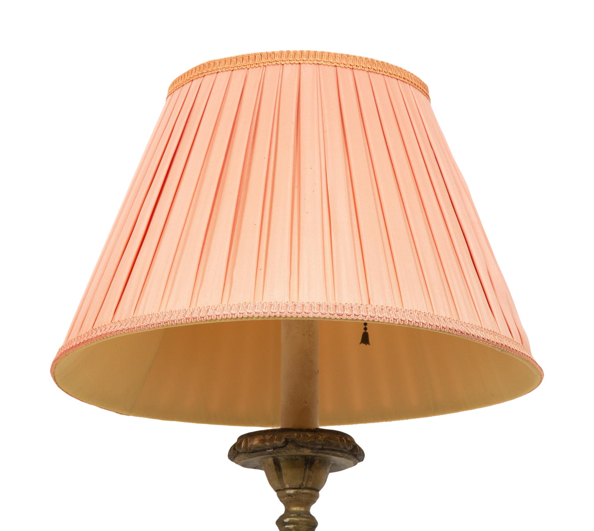 A Pair of Italian Giltwood Lamps