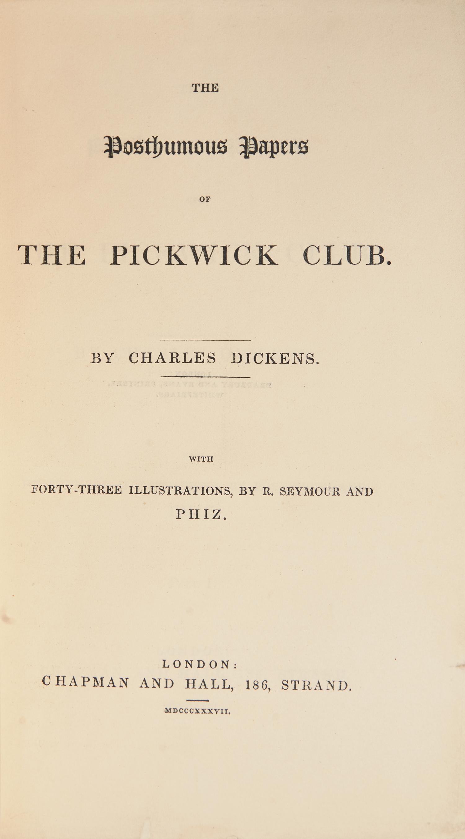 [Literature] Dickens, Charles. The Posthumous Papers of the Pickwick Club