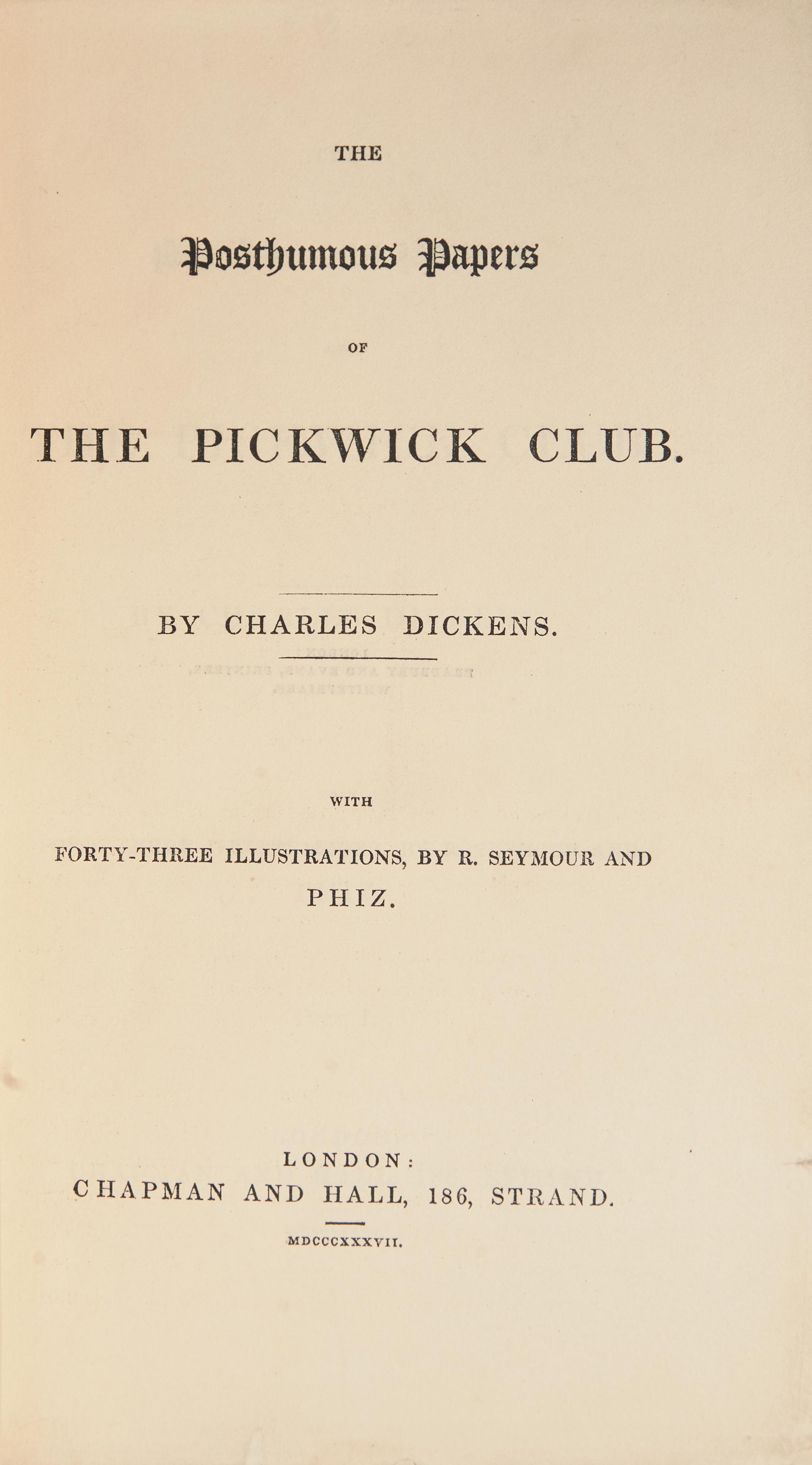 [Literature] Dickens, Charles. The Posthumous Papers of the Pickwick Club