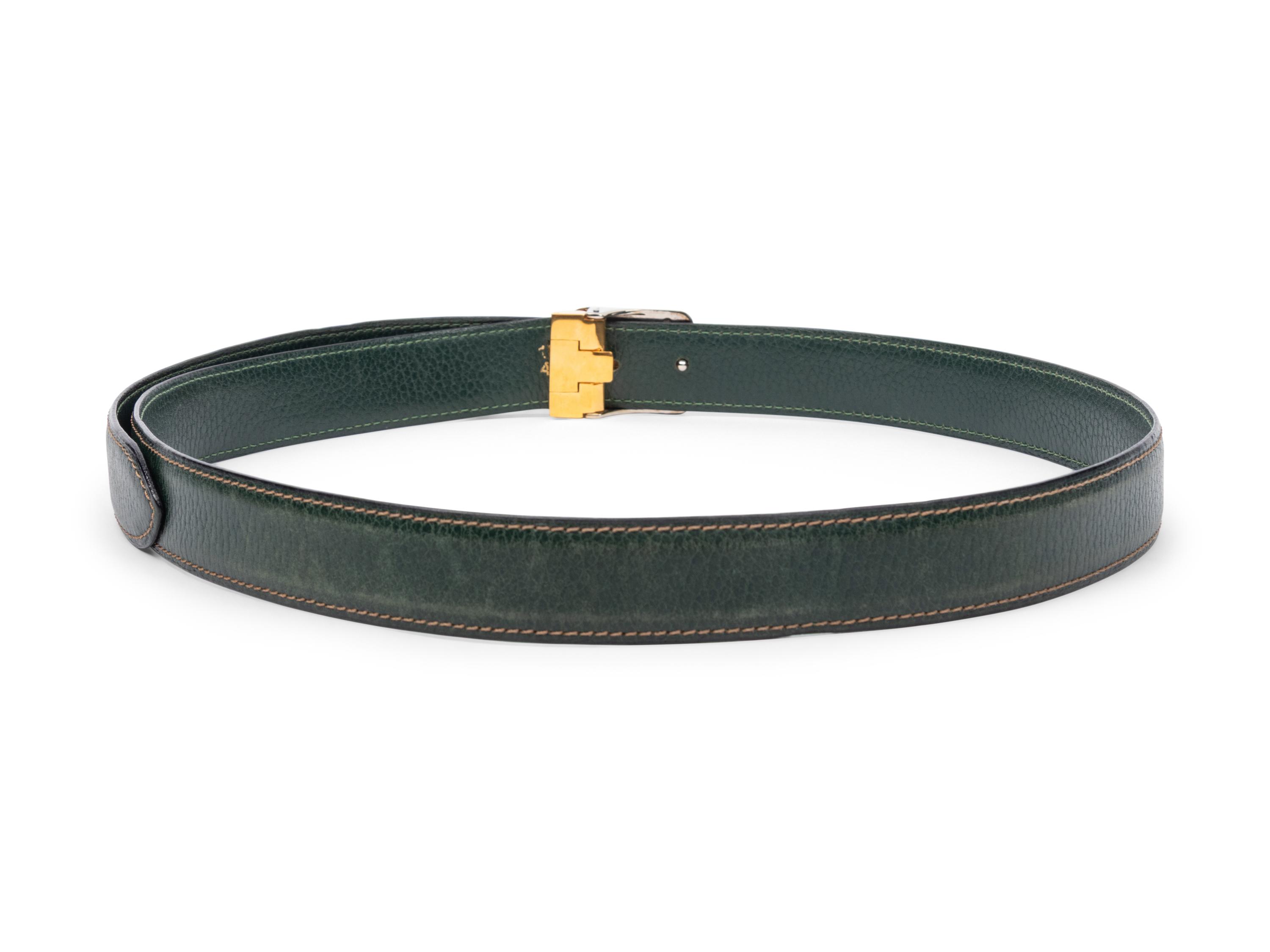 Cartier, Must de Cartier Green Leather Belt