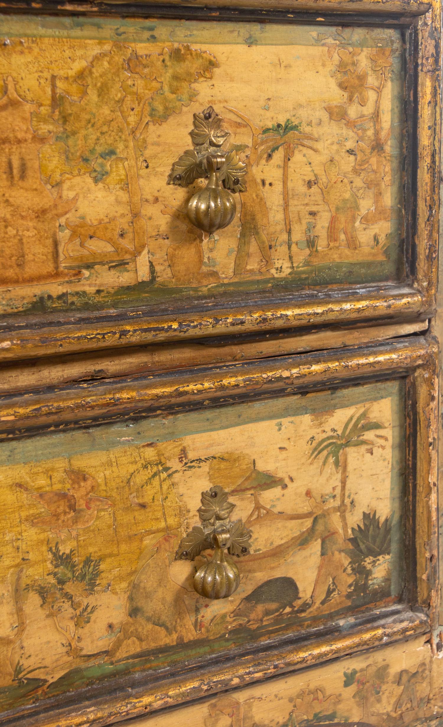 A Venetian Painted Secretary Bureau