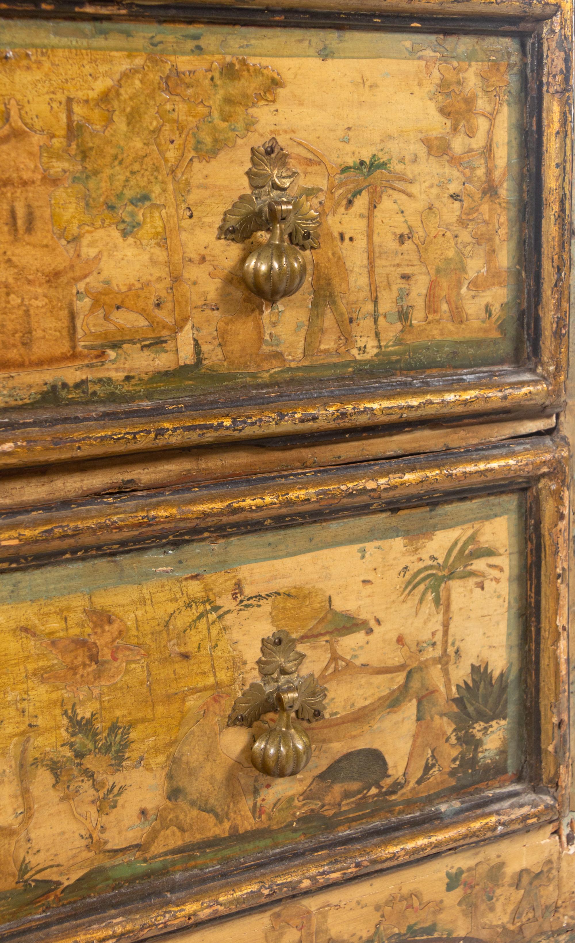 A Venetian Painted Secretary Bureau