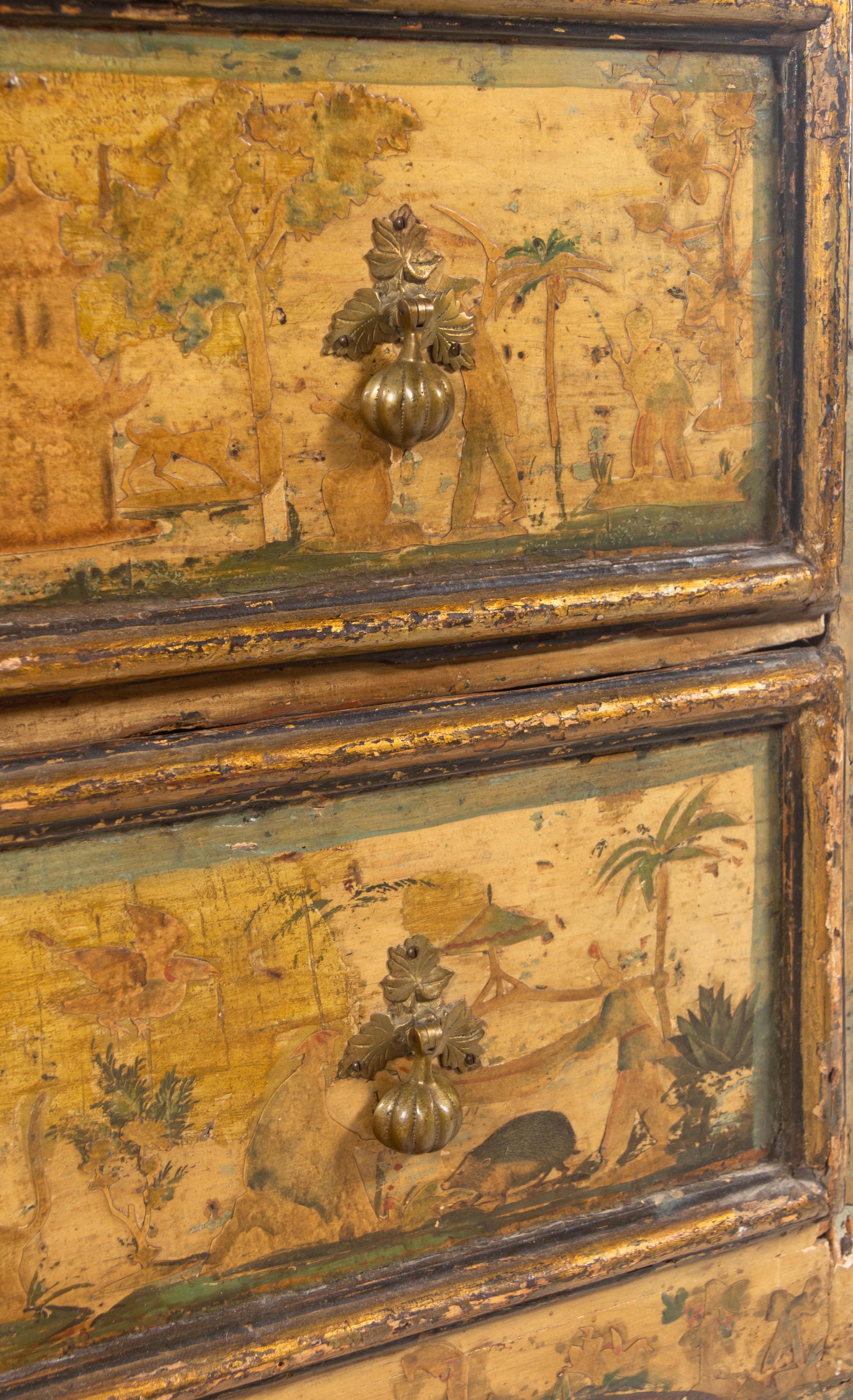 A Venetian Painted Secretary Bureau