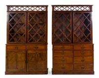 Two Victorian Burl Walnut Bookcases