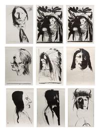 A Group of 9 Works: Chief Wets It; Hidatsa Medicine Man; Sharp Nose; Sitting Bull, Spies on His Enemies; Swift Dog; Wlf Robe; Nez Perce; Spies on His Enemies , each edition of 160