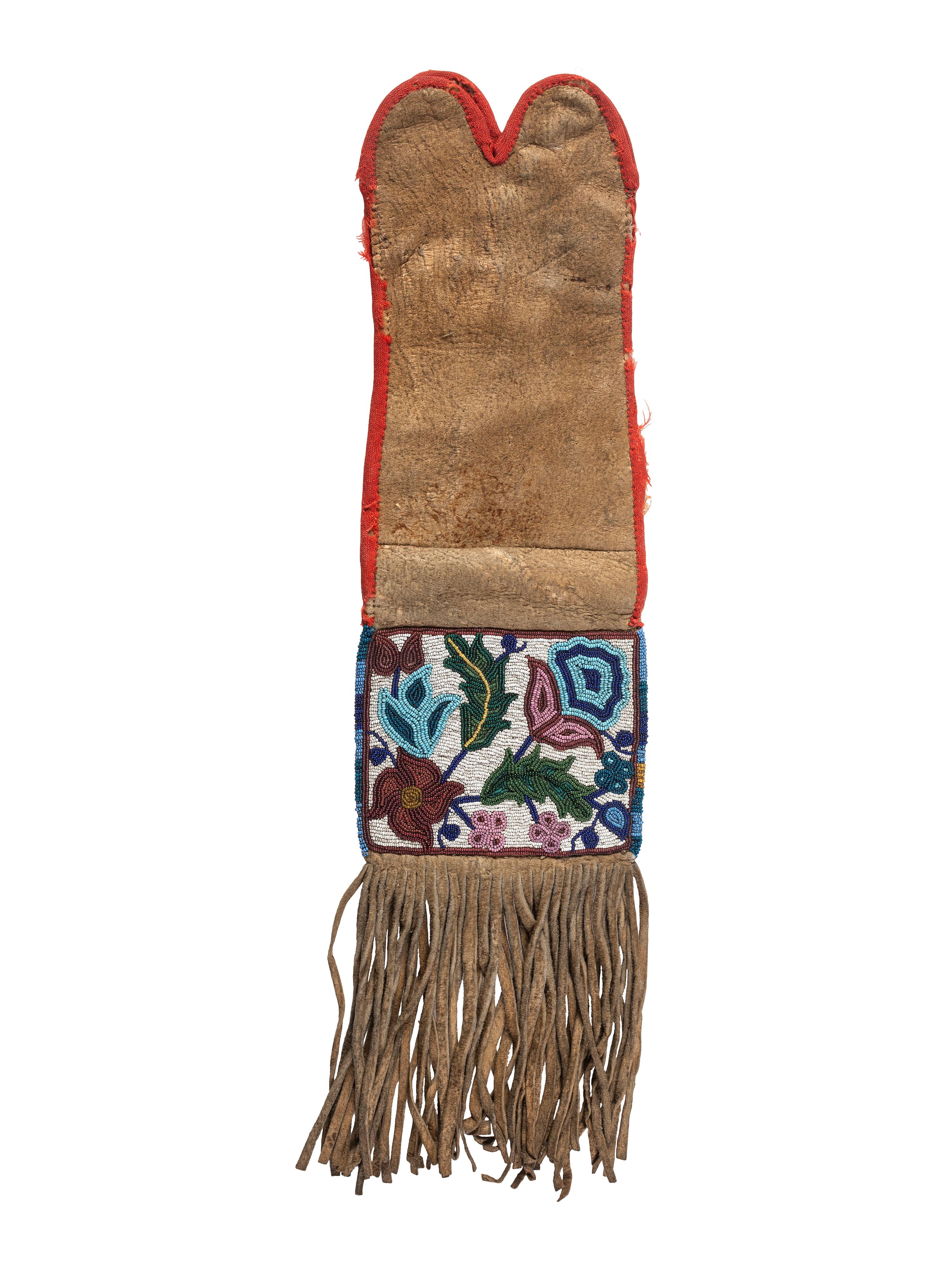Cree Beaded Hide Tobacco Bag