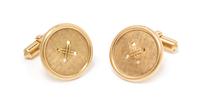 YELLOW GOLD BUTTON MOTIF CUFFLINKS