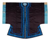 Two 'Sanlan' Black Ground Embroidered Silk Lady's Coats