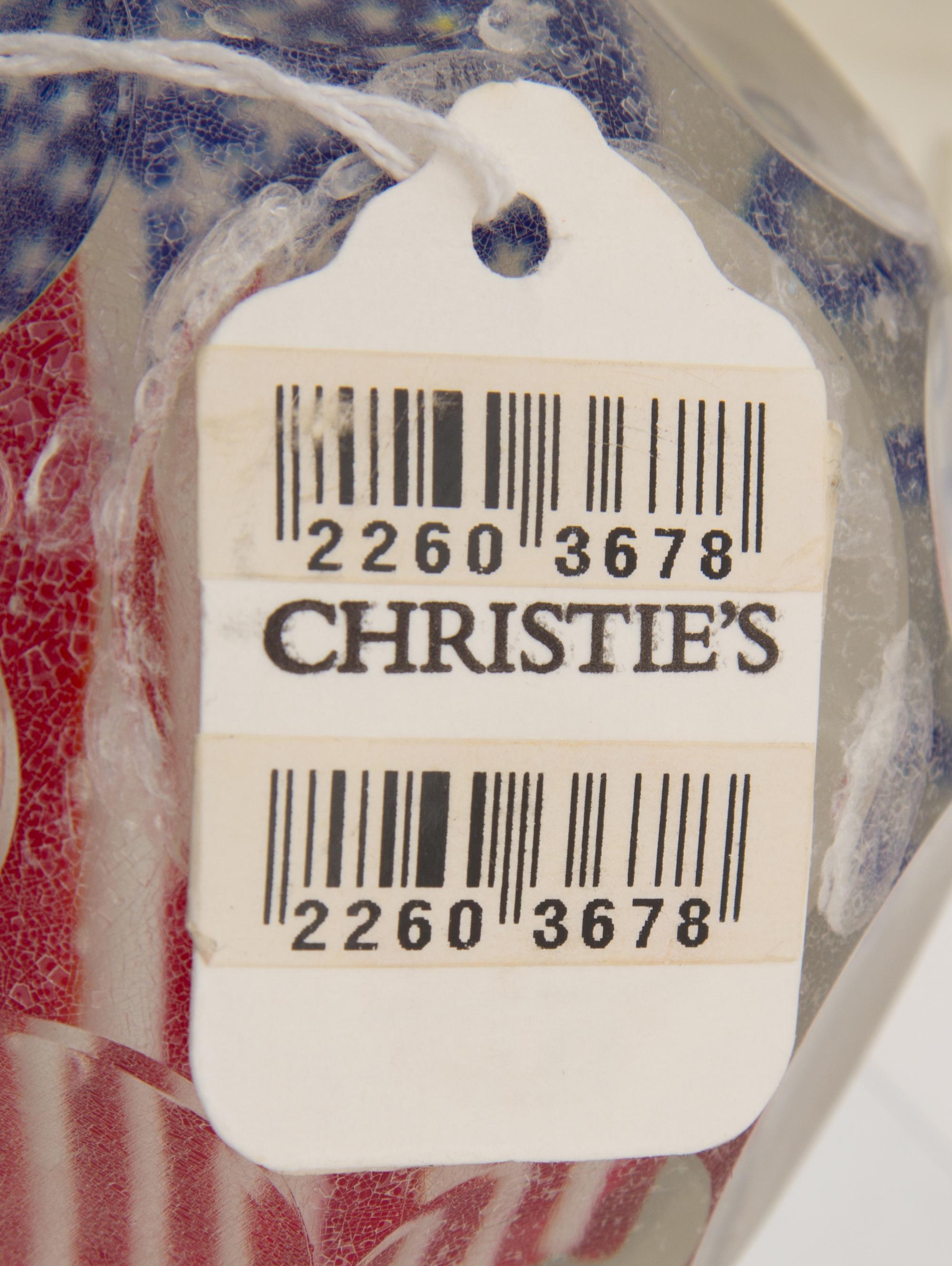 A Group of Seven American Commemorative Glass Paperweights Diameter of largest 3 1/2 inches