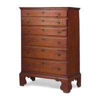 A Chippendale Red-Stained Pine Tall Chest