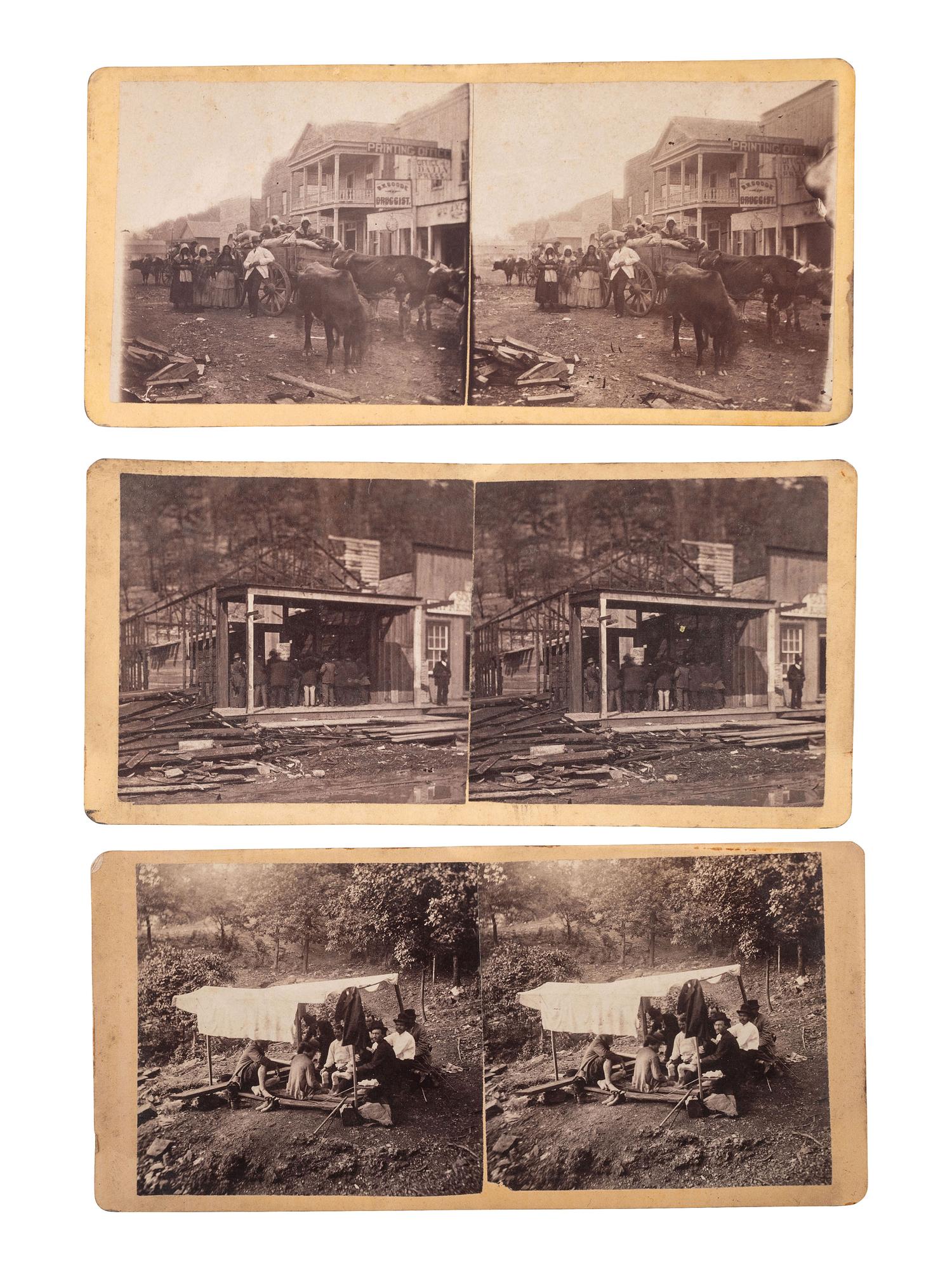 [EARLY PHOTOGRAPHY]. KENNEDY, J.F., photographer. 13 stereoviews of Hot Springs, AR and surroundings