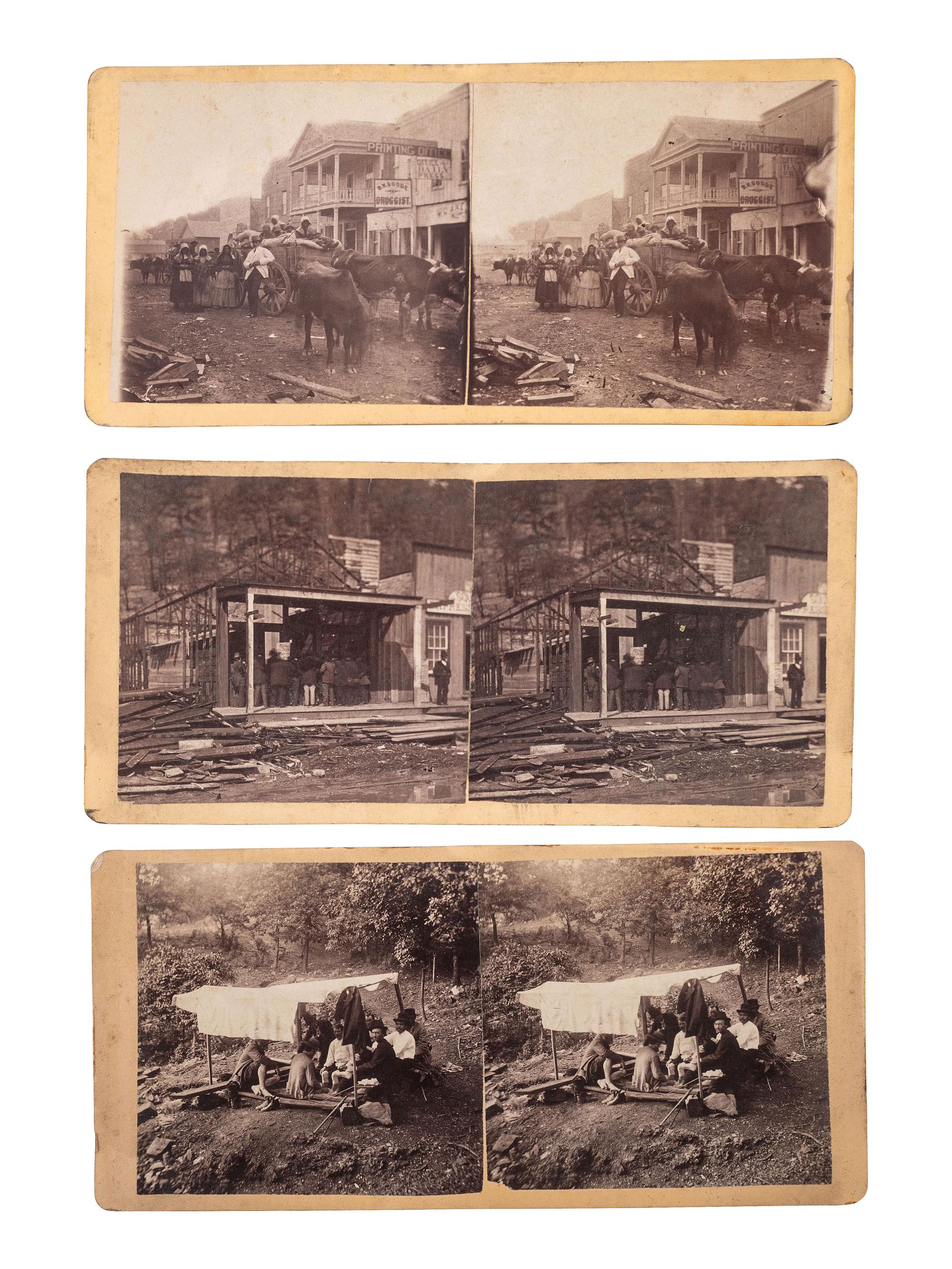 [EARLY PHOTOGRAPHY]. KENNEDY, J.F., photographer. 13 stereoviews of Hot Springs, AR and surroundings
