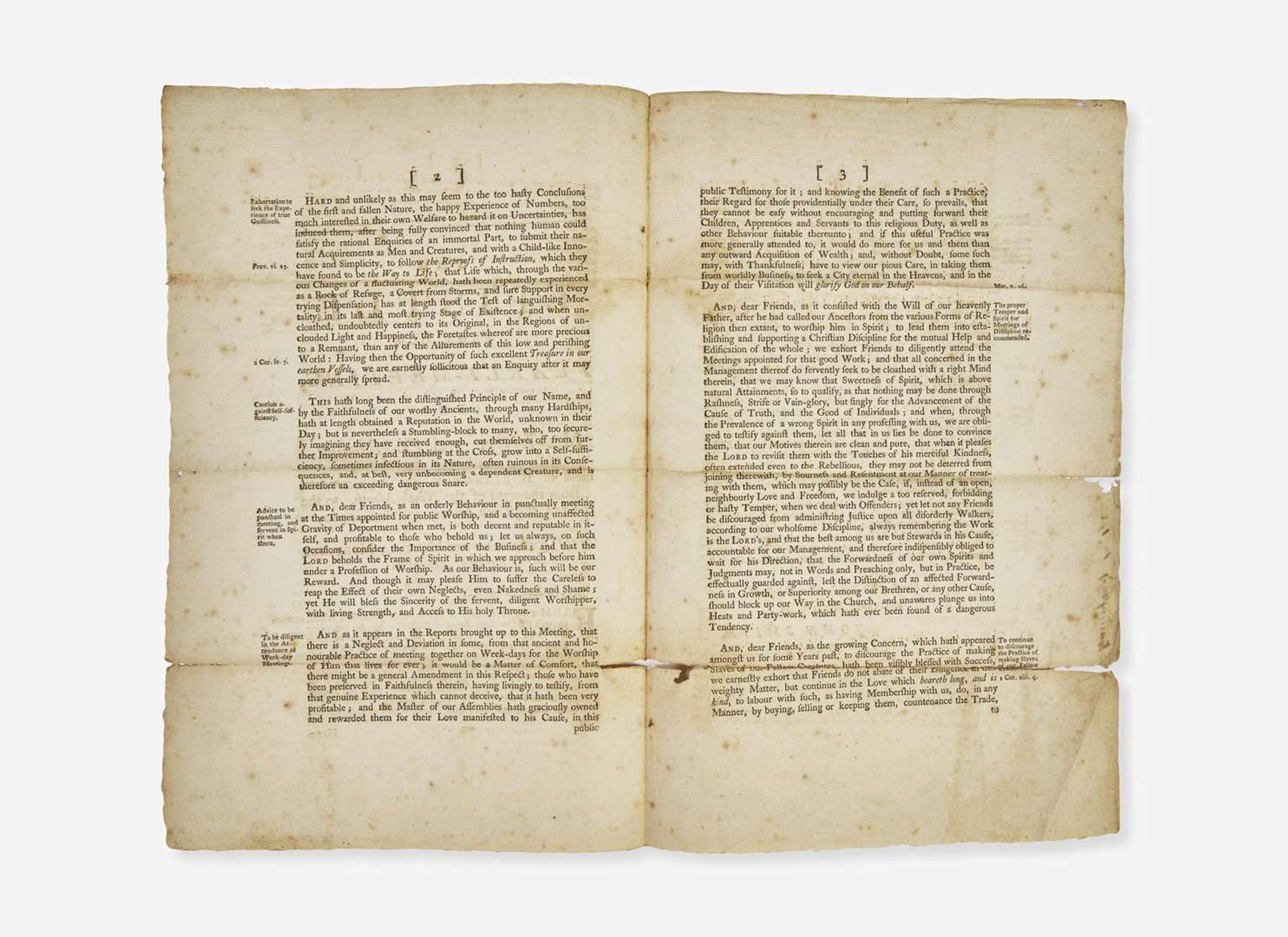 [Americana] [Franklin, Benjamin] Smith, John: The Epistle From Our Yearly-Meeting, for New-Jersey, and Pennsylvania...from the 27th of the Ninth Month, to the 2d of the Tenth Month, inclusive, 1760...