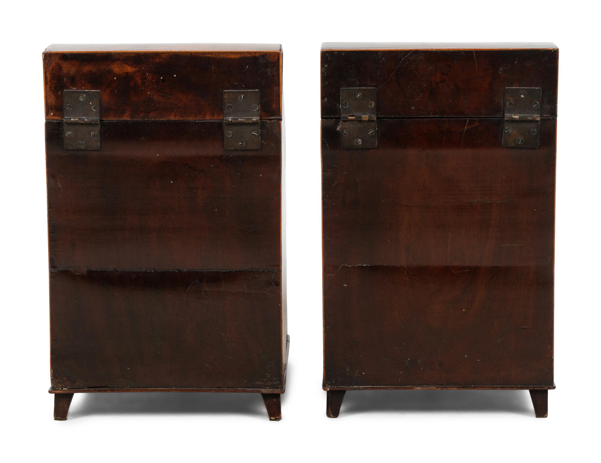 A Pair of George III Mahogany Knife Boxes
