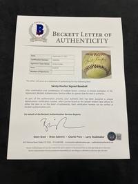 A Sandy Koufax Signed Autograph Baseball (BAS Beckett Authentication Services Certified)