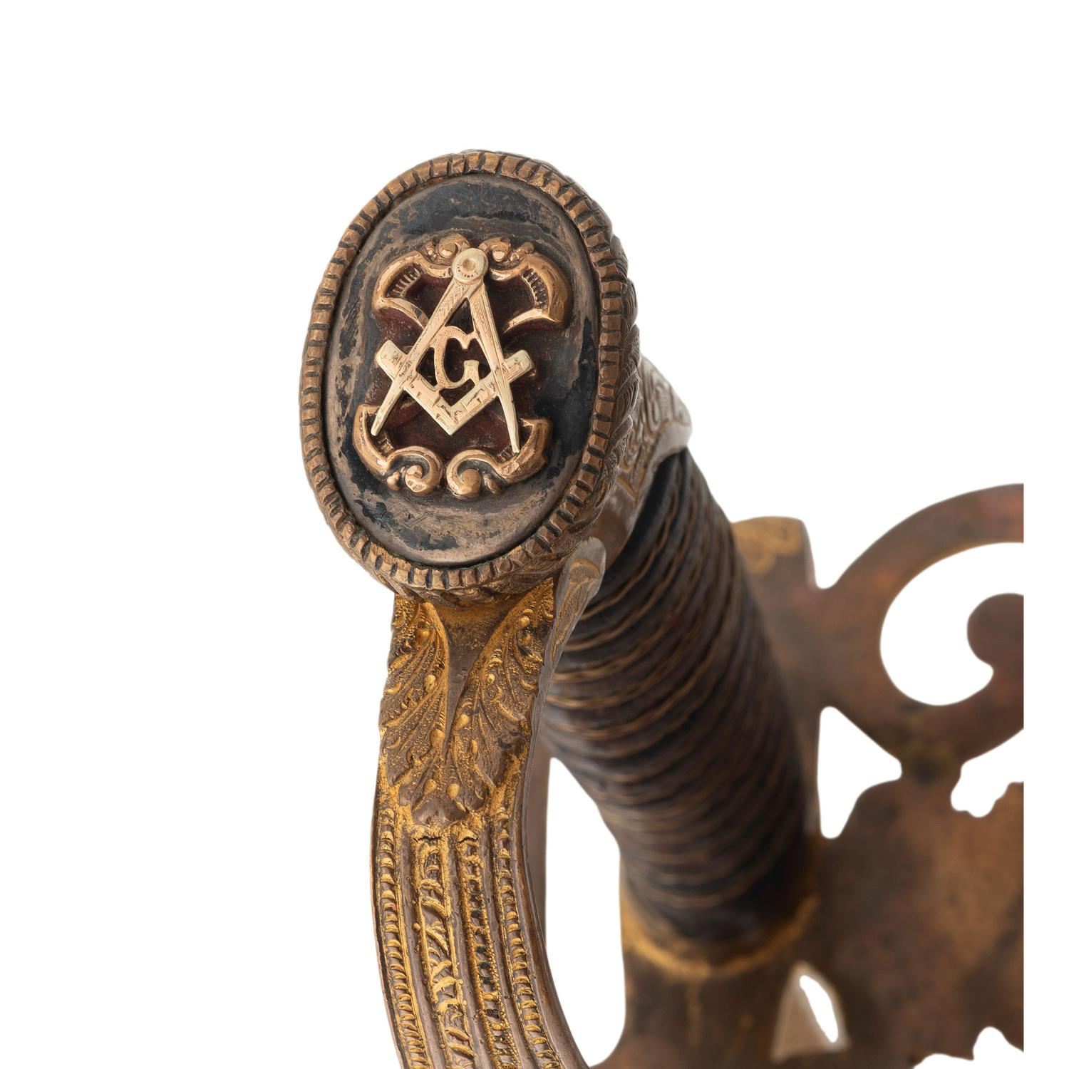 Non-Regulation Import Staff & Field Officers Sword Inscribed to Lt. Col. Andrew W. Raffen - 19th Illinois Infantry
