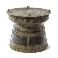 A Southeast Asian Bronze Rain Drum Height 20 1/2 x diameter 24 1/4 inches. — 20TH CENTURY
