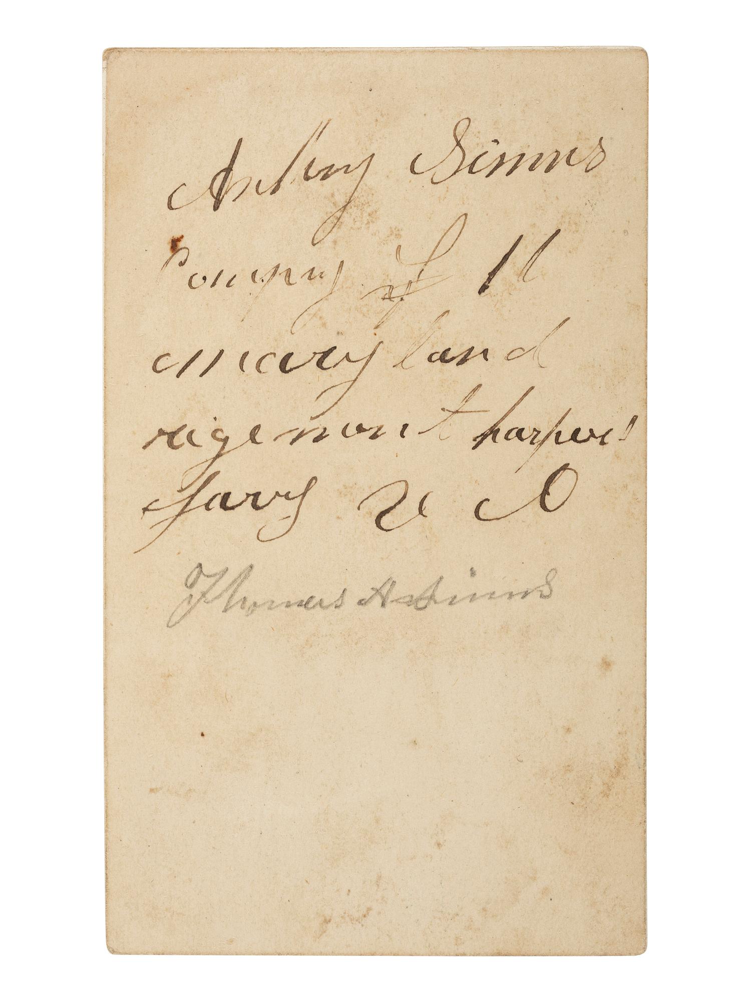 [CIVIL WAR]. Small archive associated with Andrew J. Sims, 7th Maryland Volunteers, Co. H.