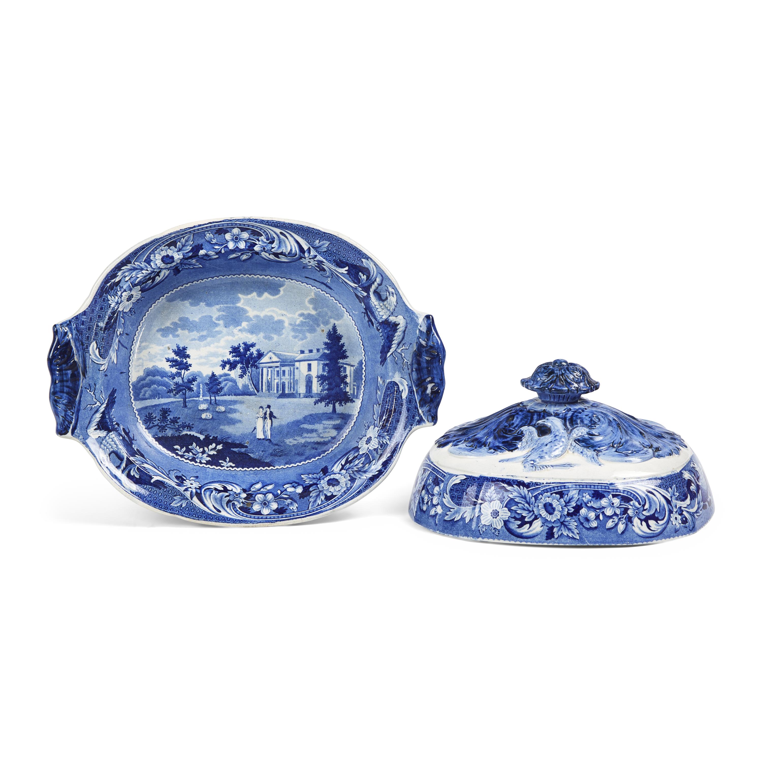A Group of Staffordshire Historical Blue Woodlands Near Philadelphia Transferware , Joseph Stubbs, Burslem. 1790-1829