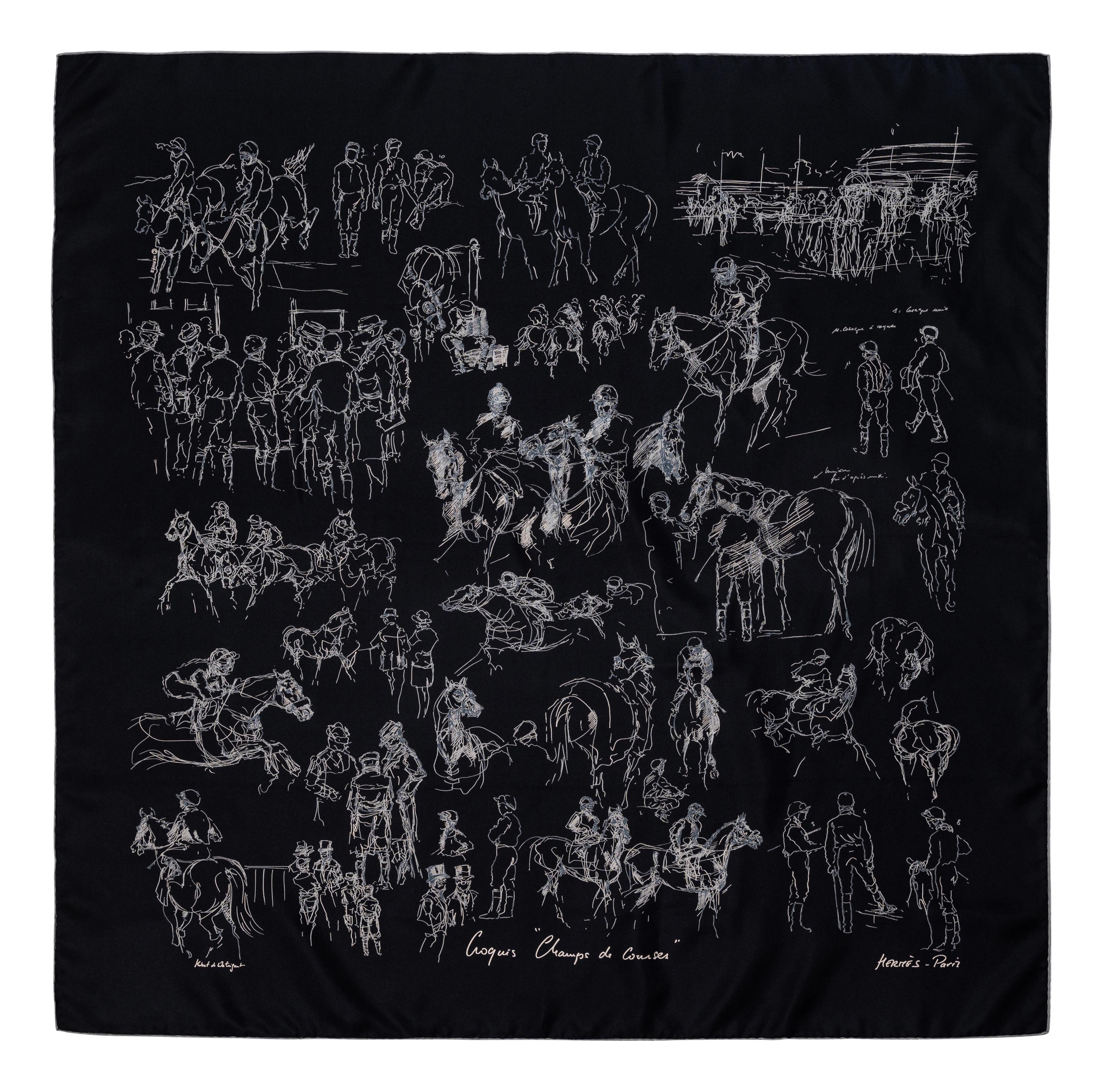 Three Hermès 90cm Silk Scarves