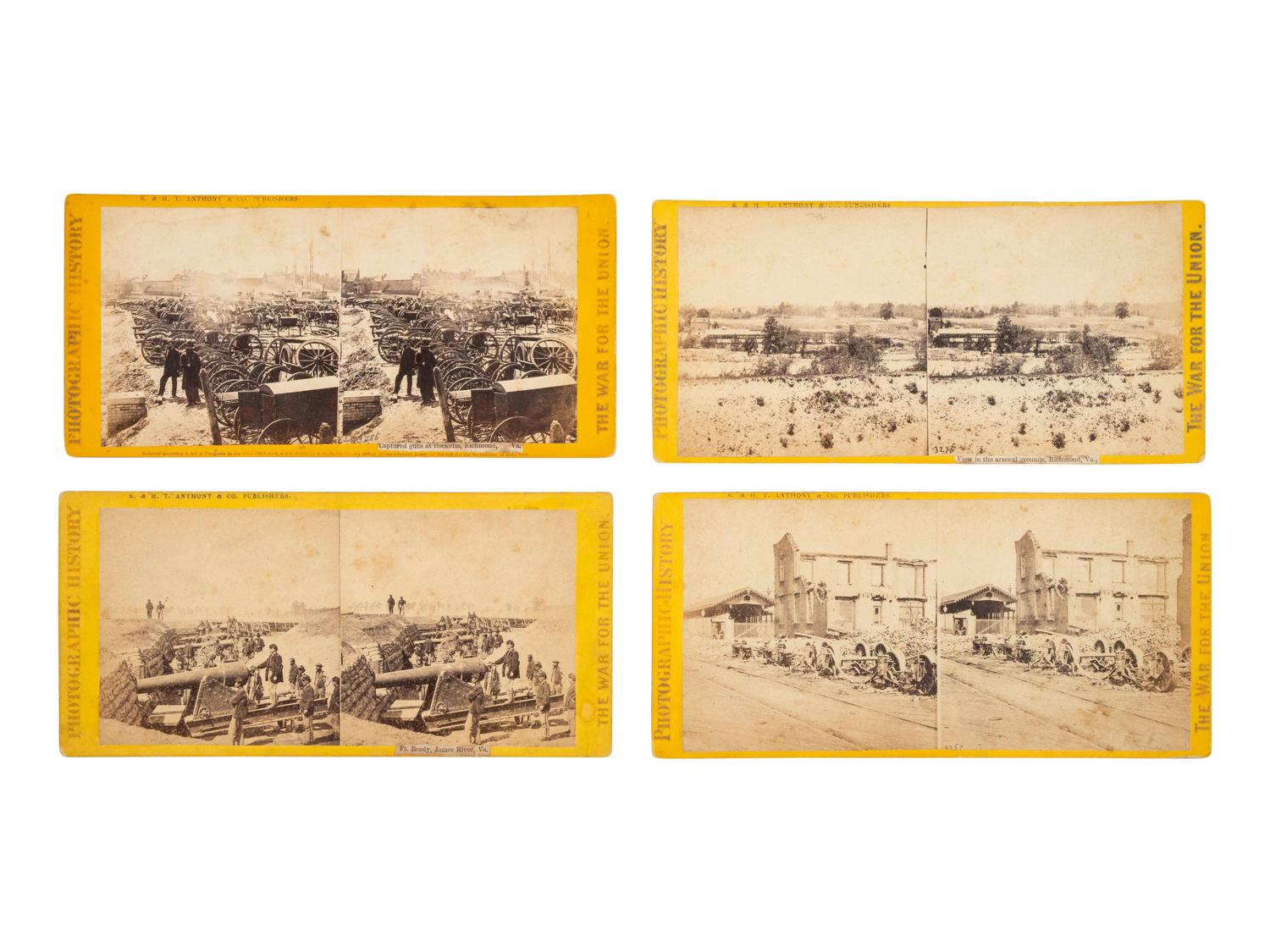 [CIVIL WAR]. 16 stereoviews featuring artillery and munitions. New York: E. & H. T. Anthony & Co.