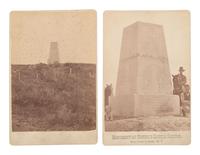 [CUSTER, George Armstrong]. BARRY, David. F. (1854-1934), photographer. Two cabinet cards of the Monument at Custer's Battleground, Near Fort Custer, M.T.