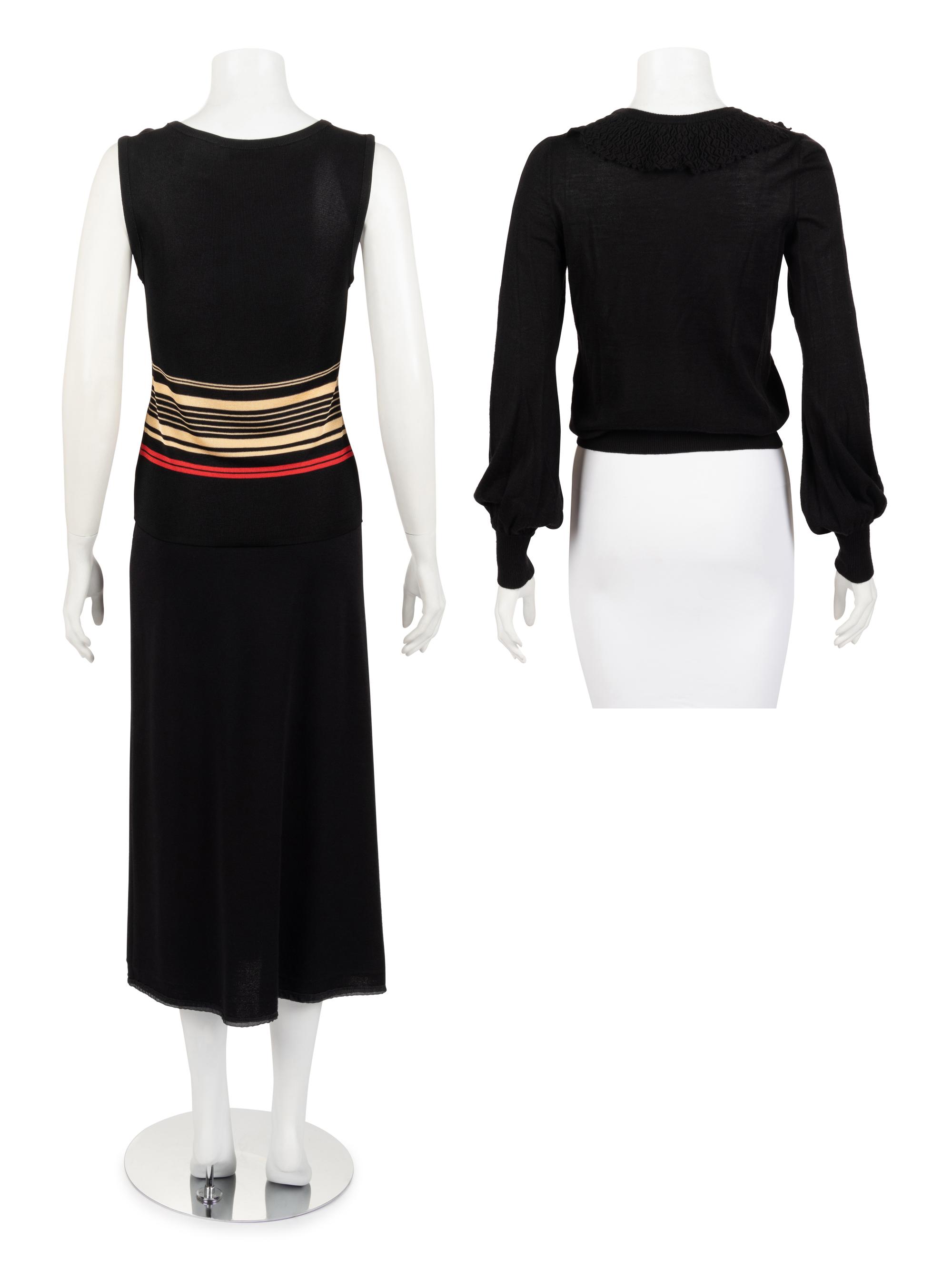 One Sonia Rykiel Three-Piece Ensemble and One Chanel Knit Top, 1990s