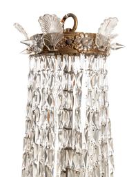 Two Large Gilt Metal and Cut Glass Chandeliers from the Embassy of Italy, Washington, D.C.