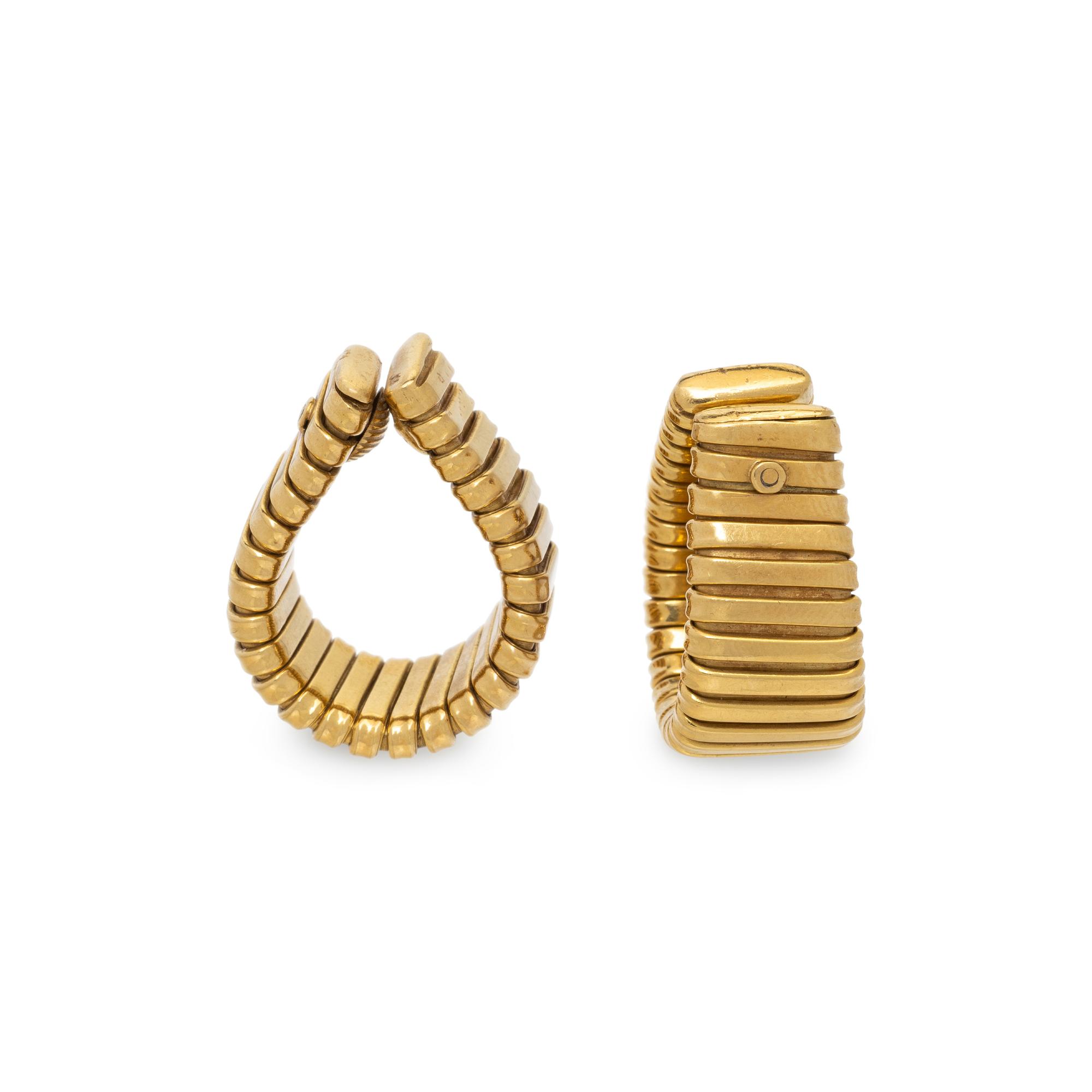 YELLOW GOLD TUBOGAS EARRINGS