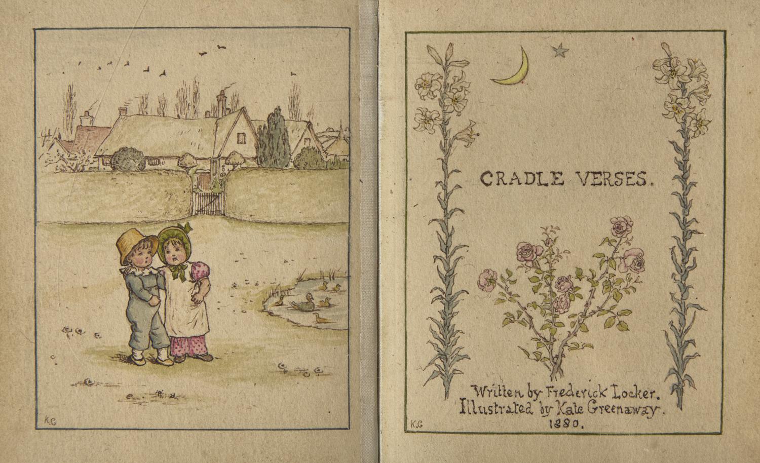 Greenaway, Kate, and Frederick Locker-Lampson. Illuminated Manuscript of "Cradle Verses"