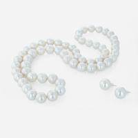 A South Sea cultured pearl strand and matching earrings
