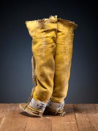 Comanche Beaded Hide Boot Moccasins