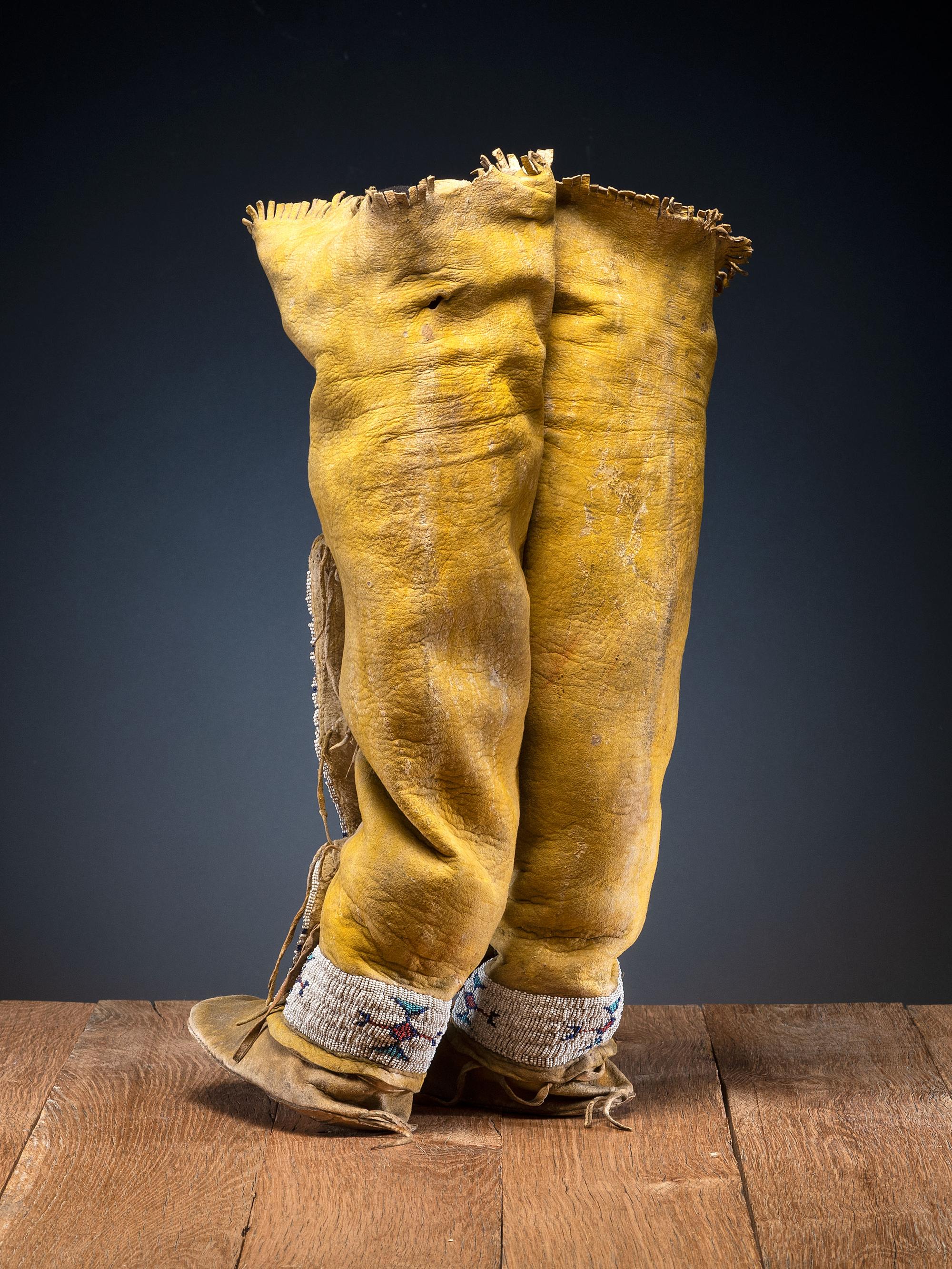 Comanche Beaded Hide Boot Moccasins