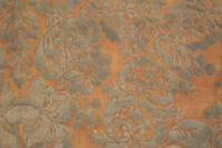 A Fortuny Printed Cotton Bed Spread, Two King Size Pillow Shams and a Square Cushion — 20th Century
