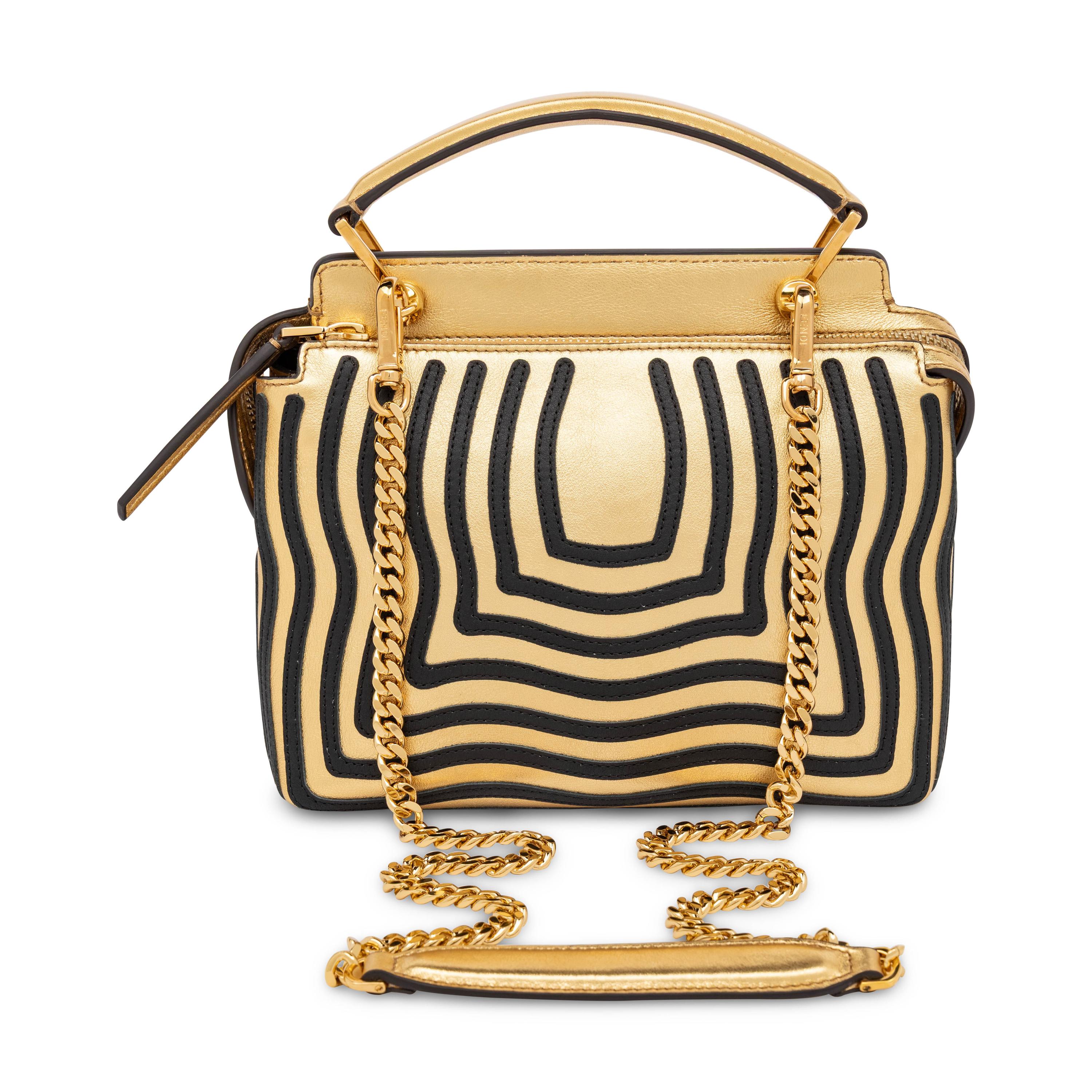Fendi, Gold Edition DotCom Handbag in Gold Leather