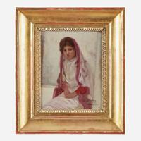 Rudolph Swoboda the Younger (Austrian, 1859–1914) Seated Veiled Woman; together with a companion (Portrait of a Woman; Bust-Length)