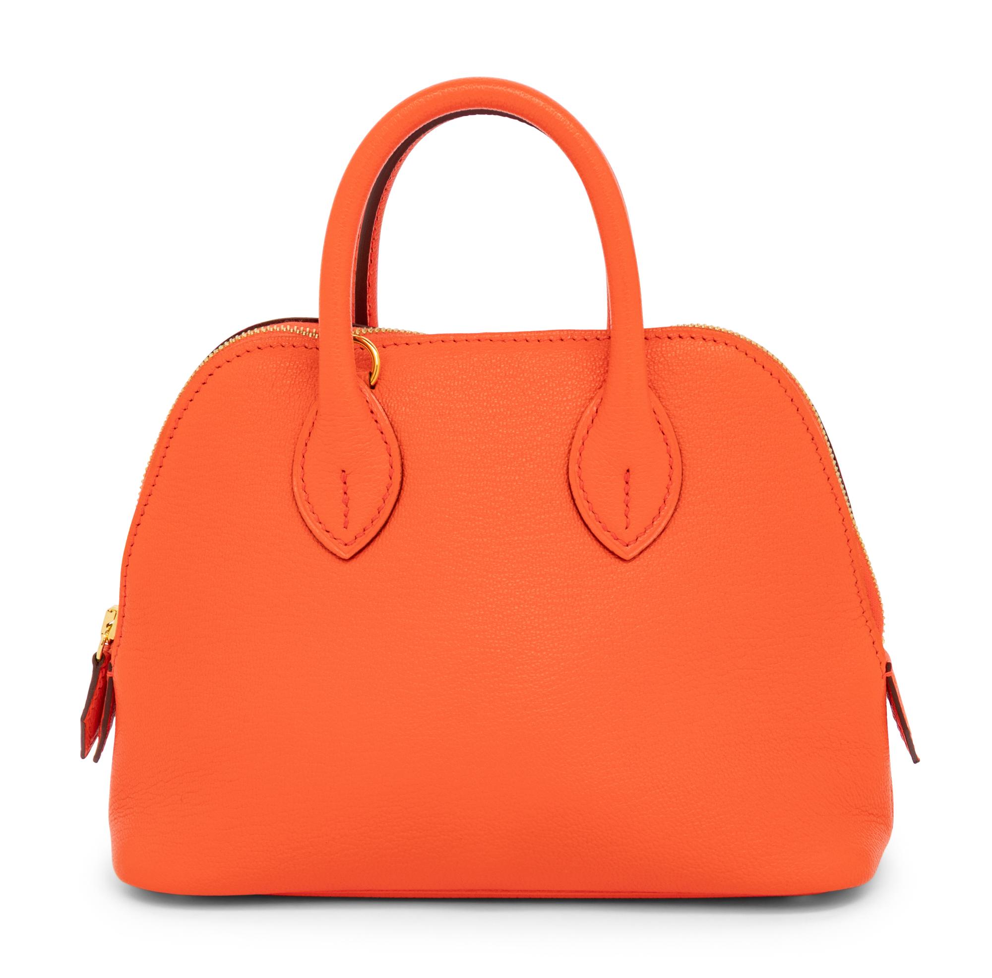 HERMÈS, MINI BOLIDE IN ORANGE CHÈVRE