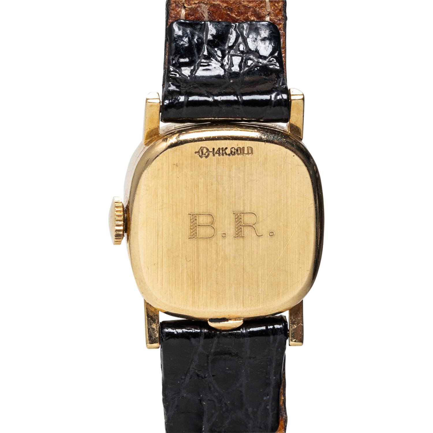 LONGINES, 14K YELLOW GOLD AND OPAL WATCH