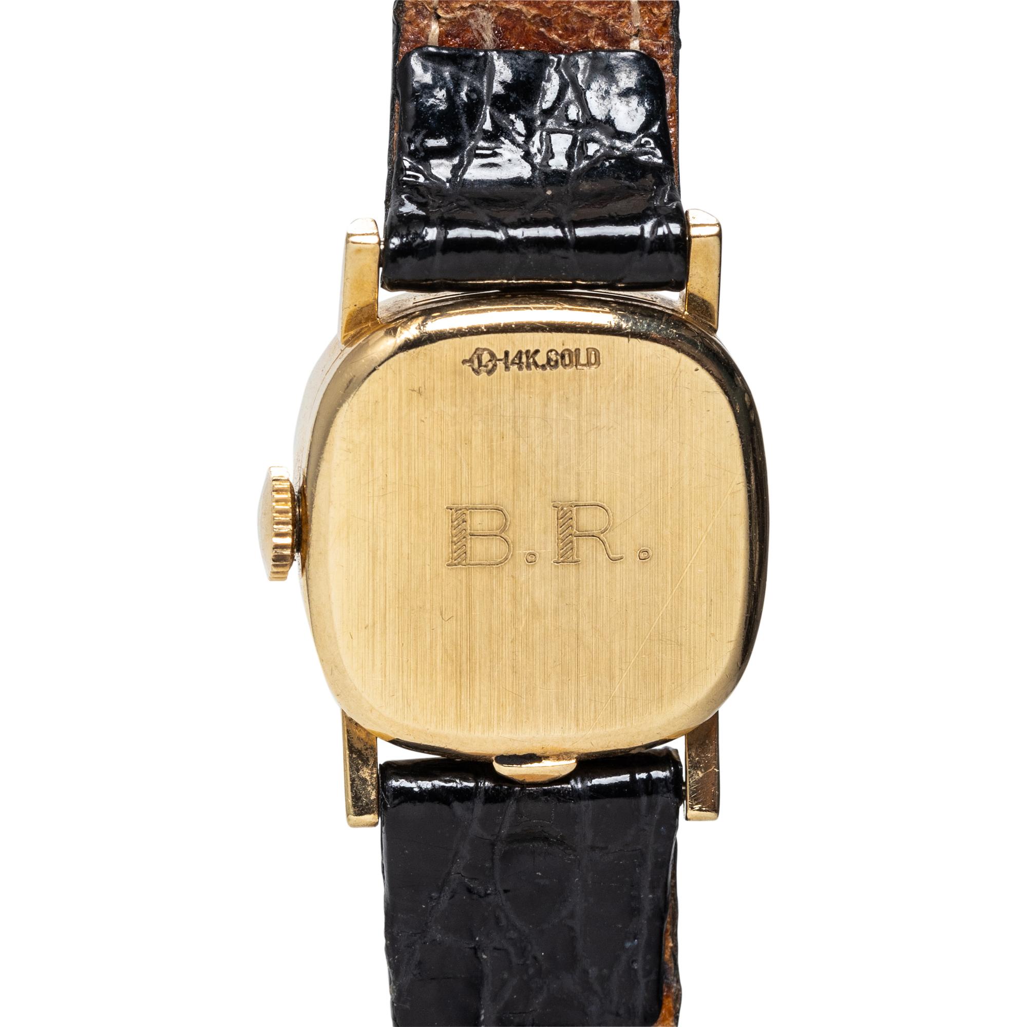 LONGINES, 14K YELLOW GOLD AND OPAL WATCH